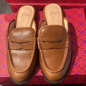 J. Crew Women’s Tan Leather Slip-On Loafers